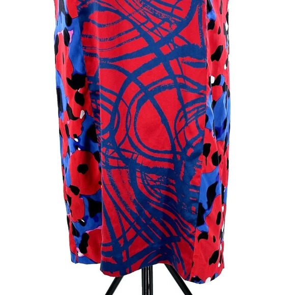 DKNY Dress Women 4 Silk Abstract Print Lined Zip Sleeveless Round Neckline Artsy - Picture 4 of 9